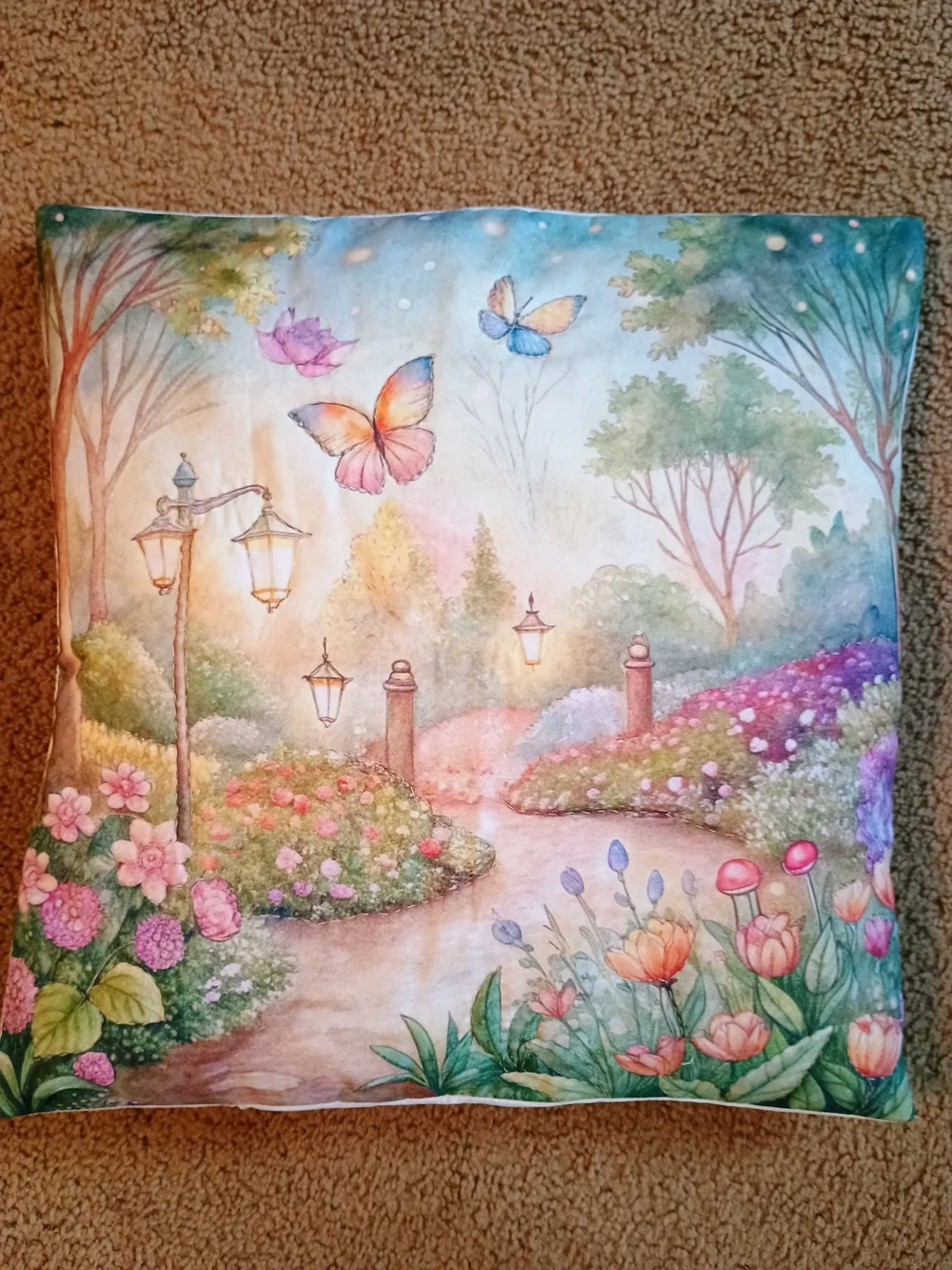 Decorative Garden Path Butterfly Pillow COVER. Pillow Not Included.